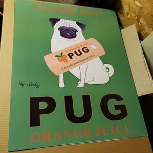 Large loose art print (pug lemonade)